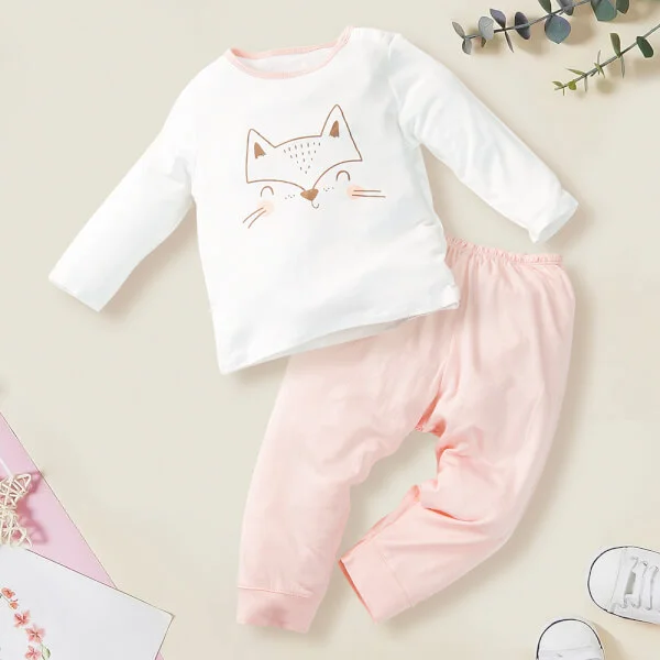 Bộ sơ sinh dài vải modal Animo I0122036 (0-24M, Trắng)