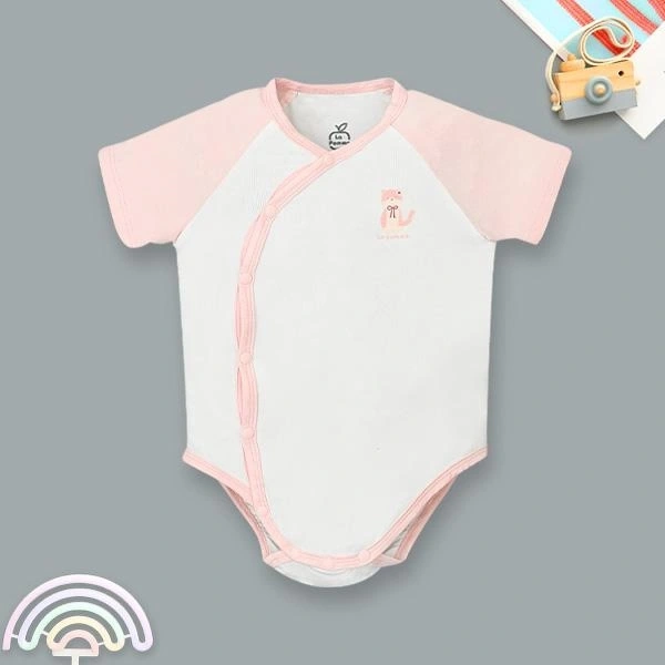Bodysuit tay ngắn La Pomme bạn nhỏ lém lỉnh màu xanh