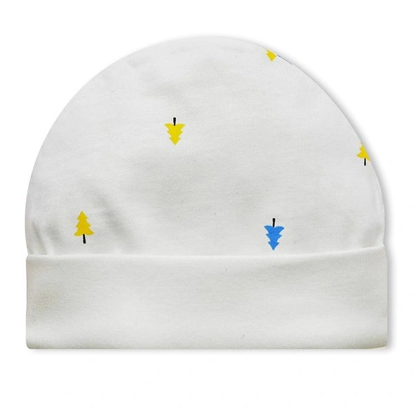 Nón sơ sinh in hình sao băng xanh IQ Baby màu trắng (0-6 tháng)