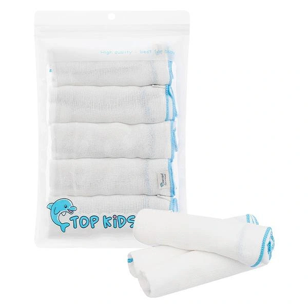 Set 5 cái khăn sữa cotton TOP KIDS 4 lớp 28x28 cm